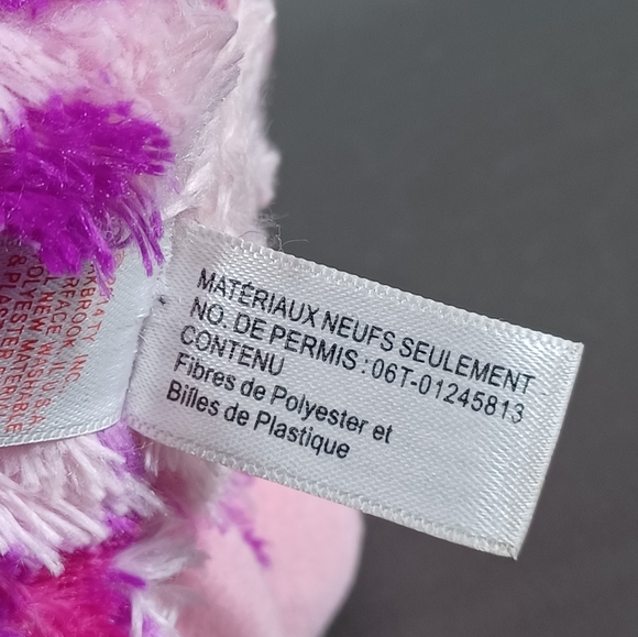 •Ty Inc Beanie Boo Plush Stuffed Animal Glamour-Pink Leopard Medium Length 9in - Picture 10 of 14